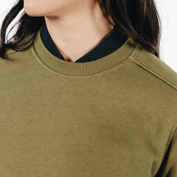 NWT B&B Linnton Crew Sweatshirt in Olive - Picture 5 of 13